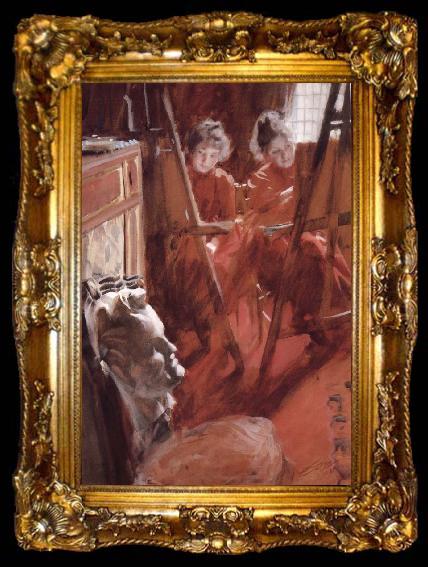 framed  Anders Zorn Les Demoiselles Schwartz, ta009-2
